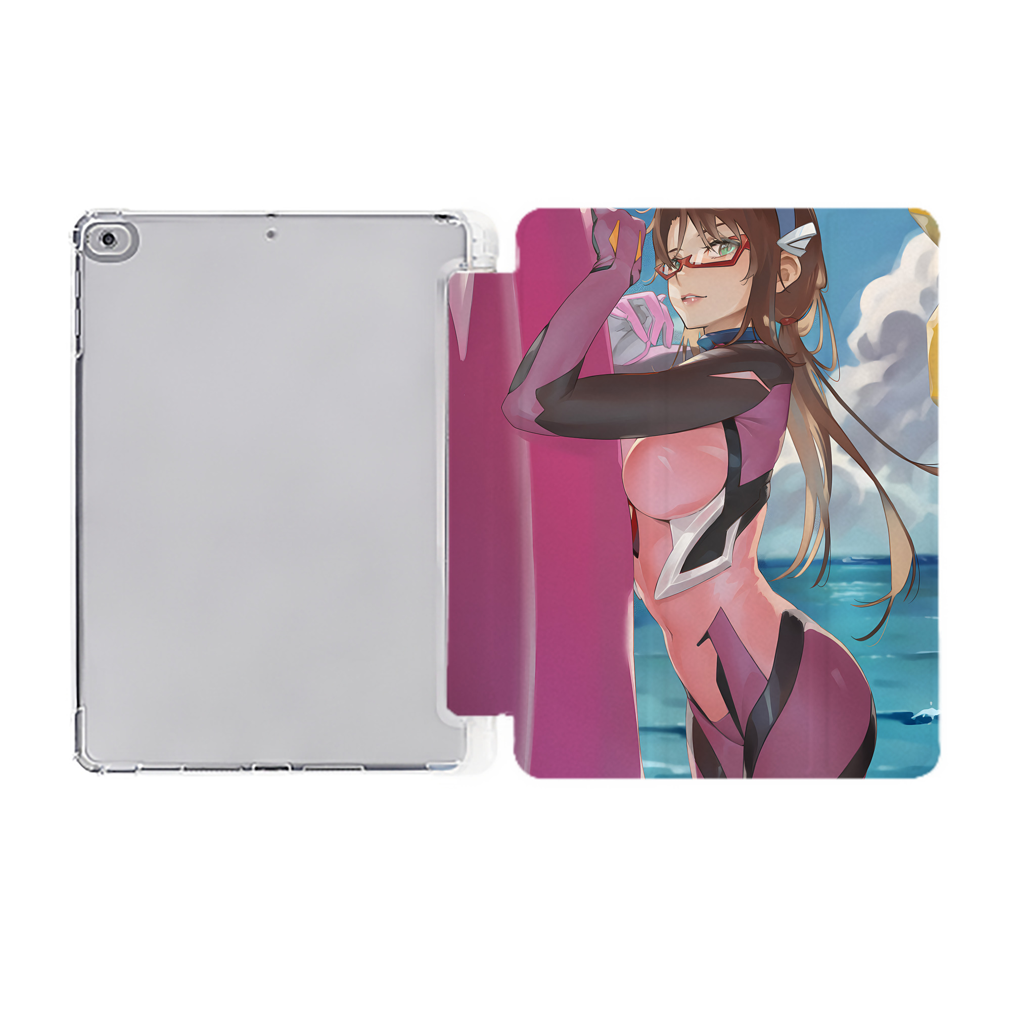 （画像用） EVA 新世紀エヴァンゲリオン IPad ケース ペン収納付き 三つ折りスタンド PUレザー×シリコン 対応機種9.5/10.5/10.9インチ